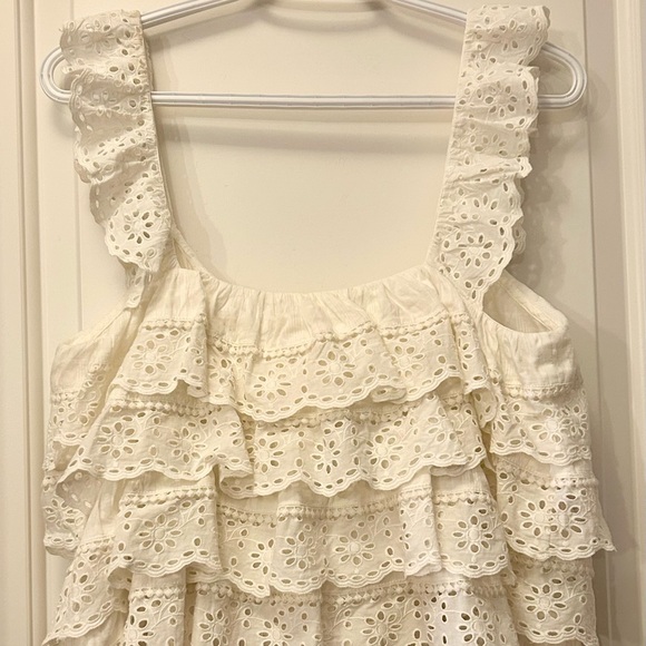 Sezane White Eyelet Ruffle Tank Top - Picture 8 of 9